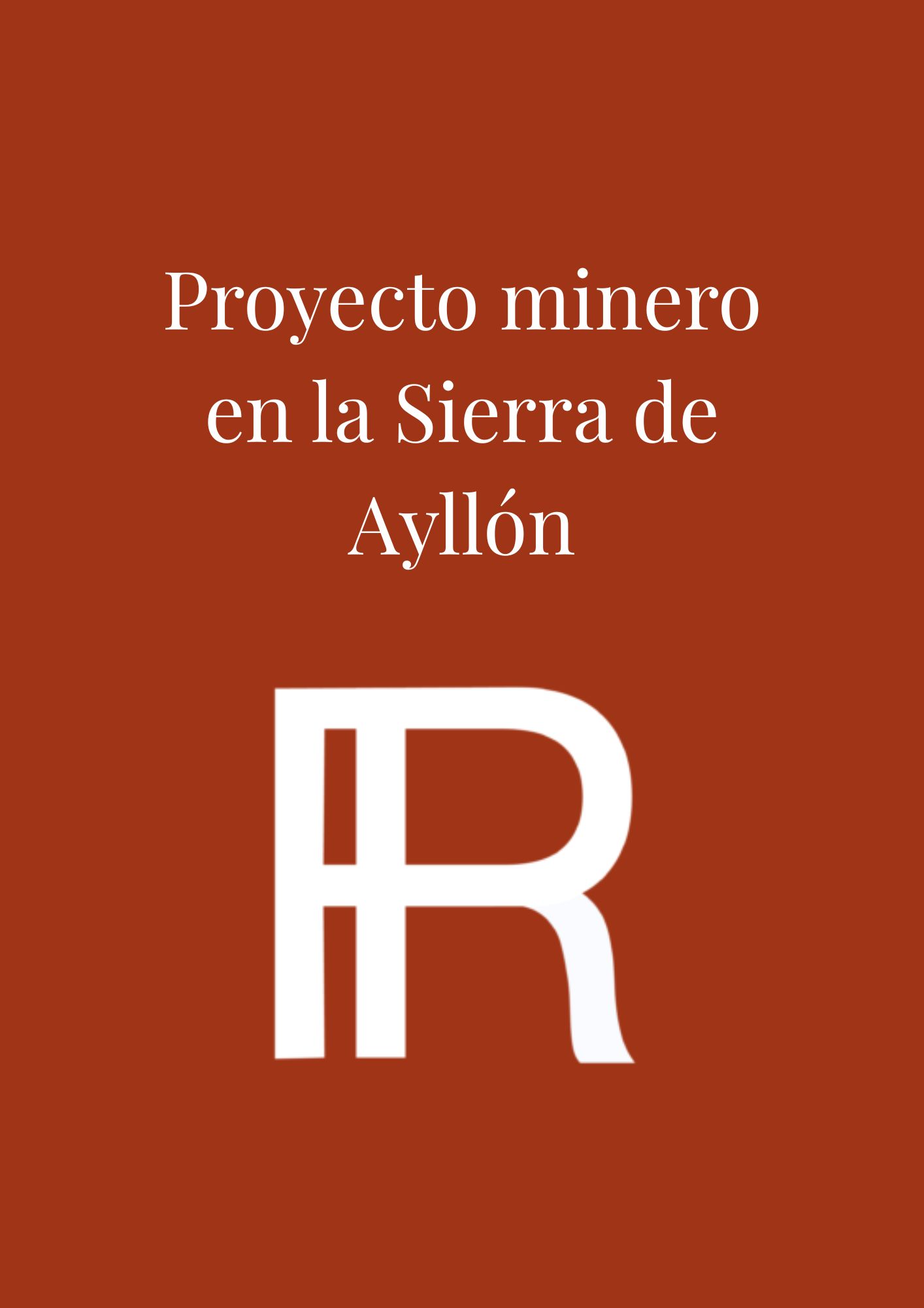 Portada del informe sobre el proyecto minero en la Sierra de Ayllón